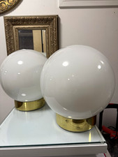Vintage 1970s Nova of California Brass Globe Table Lamps - Space Age MCM - Pair picture