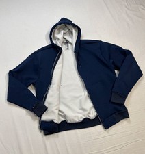 True VTG Thermal 70s Waffle Knit Lined Hoodie Jacket L Thrashed College Frat USA picture