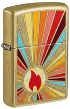 Zippo Beaming Flame Design Street Brass Windproof Pocket Lighter, 46957 picture