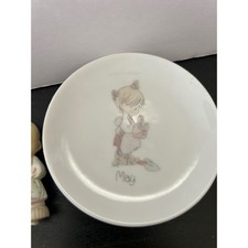 Precious Moments Enesco Figurine 3pc Lot May Plate I Love You Tree Girl Good picture