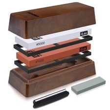 SHANZU 2PCS Knife Sharpening Stone Kit with Storage Whetstone 1000/5000 Grit picture