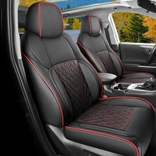Seat Covers Custom Fit for 2024 2025 2026 Tacoma 24-26 Full Set Black Red picture