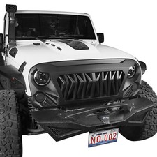 Shark Grille Matte Black Replacement Grill ABS For 2007-2018 Jeep Wrangler JK picture