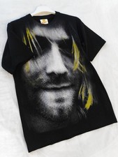 Nirvana Mens Vintage 90s Black Front/Back Print Kurt Cobain T-Shirt Size S picture