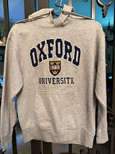 Oxford University Authentic  Pullover Hoodie Fleece Logo Pockets Drawstring S picture