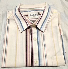 NWT Goodfellow & Co Men's Size L Multicolor Stripe Button Up Short Sleeve Shirt picture