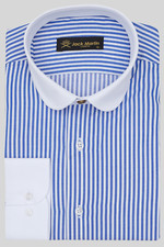 Jack Martin Mens Stripe Club Collar Long Sleeve Vintage Dress Shirts For Men picture