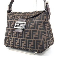 Fendi Zucca Canvas Shoulder bag Mamma Hand bag Leather Authentic picture