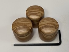 3 guit knobs, AAA+ OLIVE WOOD, Satin Oil , Set scr. 1/4