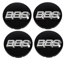 BBS HW58071063.4 56mm 3D Floating Black Silver Wheel Center Cap Set picture