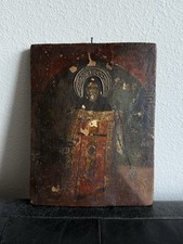 18th Century Eastern Christian Orthodox Hand Painted Tempera on Wood Icon Saint picture