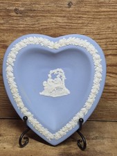 Wedgwood Blue Jasperware Heart Shaped Trinket Dish Signed by Lord Piers Wedgwood picture