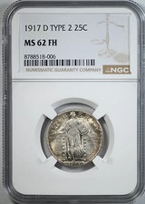 1917-D Type 2 Standing Liberty Quarter 25C NGC MS62FH - Full Head picture