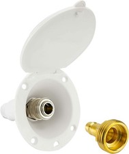 RecPro RV Exterior Spray Port Hook-Up Connector with Quick Connector (White) picture