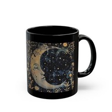 Moon and Stars Celestial Coffee Black Mug (11oz, 15oz) picture