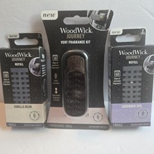 NEW Woodwick Journey Car Vent Fragrance Kit, 30 Days each, 3 Refills picture