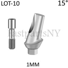 Lot x 10 Angled 15 degree Titanium Abutment hex 2.42 shoulder screw 1 mm picture