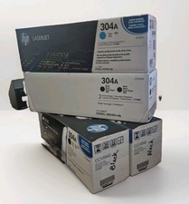 4 Pack - HP Laserjet 304a Toner Cartridges - 3 Black 1 Cyan picture