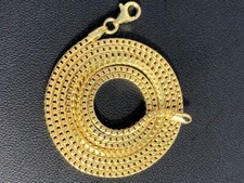 Men's Franco Chain Real 14K Gold Plated Solid 925 Sterling Silver 2mm ITALY MADE picture