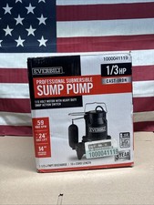 Everbilt 1/3 HP Cast Iron Submersible Sump Pump HDS30 Open Box picture