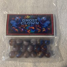 Jabo Vitro Ghost Clown Marbles bag Of 17.  Signed By Jim King. Beautiful￼ picture