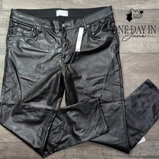 ASOS DESIGN Men's Faux Leather Straight Leg Pants Black NWT Size 38X30 picture