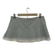 K-mode Early 2000s Low Rise Gray Pinstripe Micro Mini Skirt Large picture