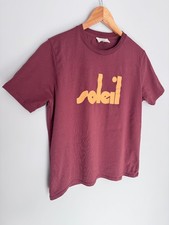 Sézane x Maddy Nye Soleil Graphic T-Shirt Women's Medium Burgundy Maroon picture
