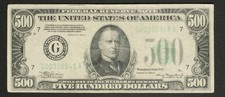 1934 A $500 Federal Reserve Note FR#2202G Chicago picture