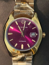 Bulova Surveyor 97B234 Automatic 39mm Purple Dial Rose Gold Sapphire NWT picture