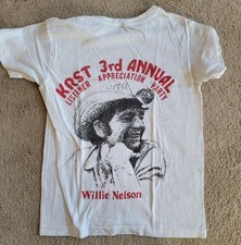 VINTAGE Willie Nelson 1970s KRST T-Shirt YOUTH COA Evergreen Estate Hanes 14 picture