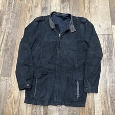 BRIONI Roma Black Suede Leather Field Jacket Size L Vintage Italy Luxury picture