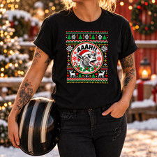 Funny Screaming Goat Meme Christmas Ugly Sweater Xmas T-Shirt picture