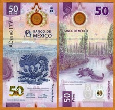 Mexico, 50 Pesos, 2021-2023 POLYMER, P-New UNC Completely redesigned new series picture