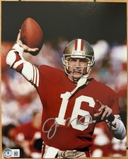 Joe Montana Autographed 8x10 Photo NFL San Francisco 49ers Beckett Witnessed picture
