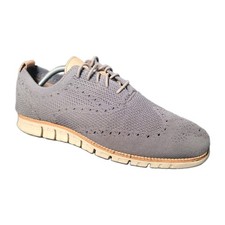 Cole Haan Mens Zerogrand C24944 Gray Lace-Up Wingtip Oxford Shoes Size US 10.5 M picture