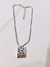 NWOT BRIGHTON DECO LACE NECKLACE W/PENDANT DOUBLE STRAND CHAIN picture
