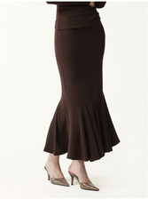 OGL ProWarm High-Rise Mermaid Midi Skirt MicroWarmTech™ Espresso Shut XXS picture
