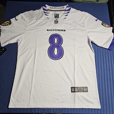NFL Jersey #8 Lamar Jackson Baltimore, New, White, XL picture