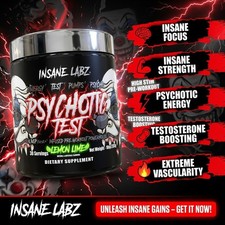 INSANE LABZ PSYCH-O-TIC TEST Pre-Workout Powerhouse Energy Pumps 30 Servings picture