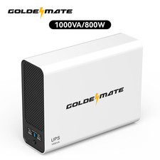 Goldenmate UPS 1000VA/800W LiFePO4 Battery Backup UPS Surge Protector for PC picture