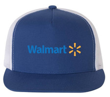 Walmart Store Wal-Mart logo Cap Flexfit Hat FlatBill Yupoong Trucker Cap 6006 OS picture
