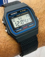 Genuine Casio F-91W Digital Watch With Black Nylon Band picture