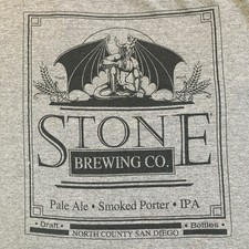 Stone Brewing Company Gargoyle T-shirt Unisex XL Grey Late 1990s picture