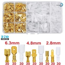 2.8/4.8/6.3mm Crimp Terminals Male Spade Electrical Connectors Insulated Sleeve picture