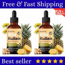 2 Pack RespiClear Wild Mullein Leaf Extract Liquid Drops Vegan Non-GMO Lemon picture