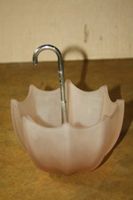 Vintage Fenton Pink Satin Glass Umbrella Trinket / Candy Dish - Decor picture