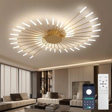 42-Light Fireworks Ceiling Light LED Flush Mount App Remote Dimmable Modern picture