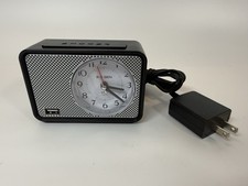 Westclox Big Ben Analog Alarm Clock Model 75109 Black Mesh USB Port TESTED picture