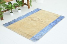 Turkish Small Area Rug 3x4 Hand-Knotted Vintage Oushak Oriental Rug Carpet,749 picture